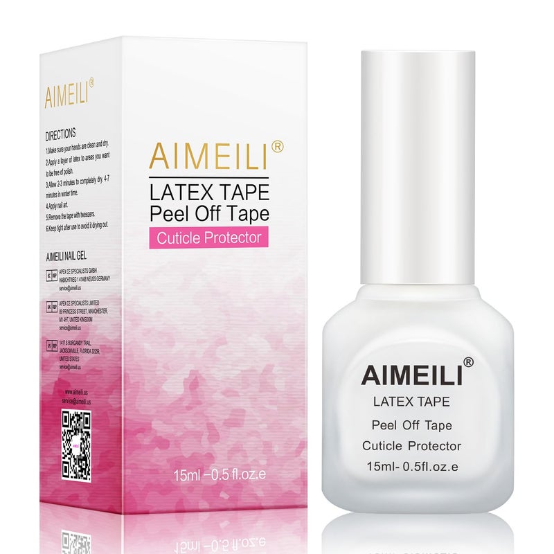 AIMEILI Latex Tape Skin Protector for Nail Art 15ml, Peel off Cuticle Guard for Stamping Nail Polish Barrier Manicure Cuticle for Women - Image 1