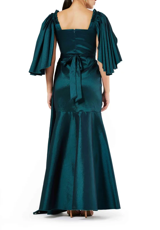 Amri Taffeta draped long dress