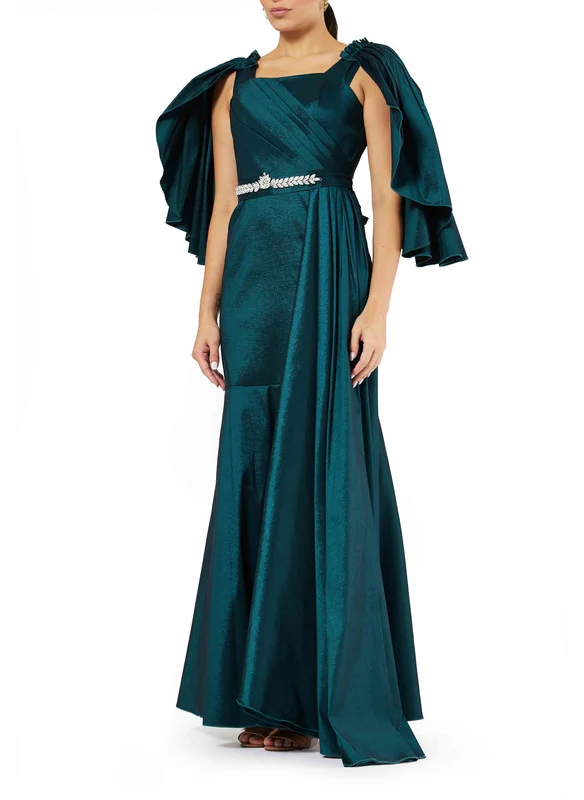 Amri Taffeta draped long dress