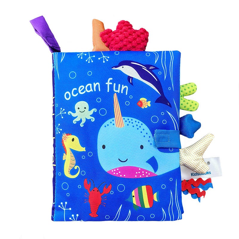 Soft Crinkle Book Rattle: 7.28x5.91x1.18-Inch Blue - Sensory Stimulation For Brain Development, Machine-Washable & Durable, Safe Teething Companion For Newborns To Toddlers, Travel & Car Seat Use - Image 1