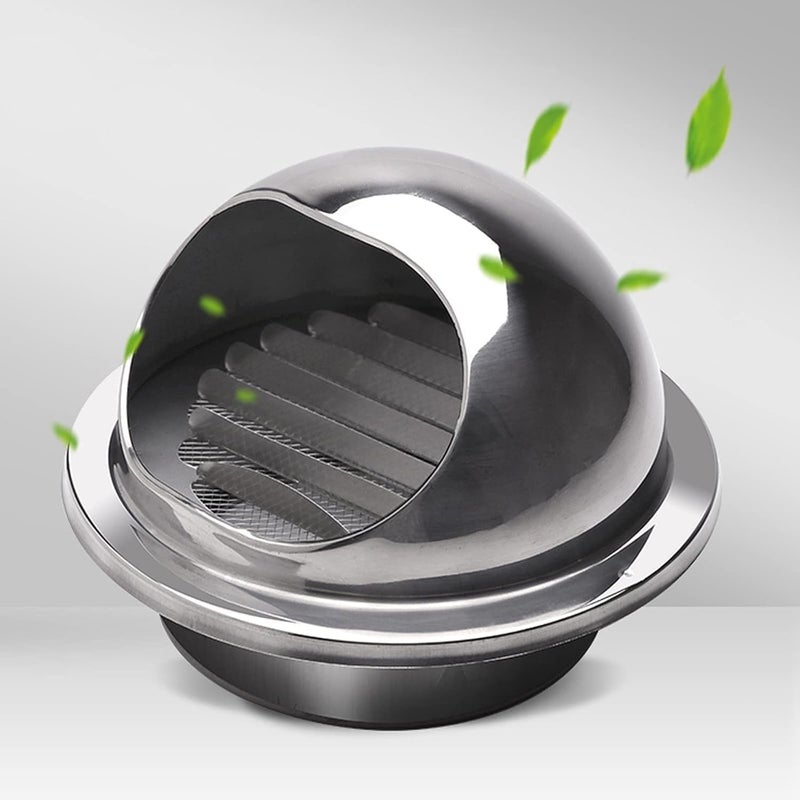 Round Stainless Steel Wall Vent Grille? Exhaust Grille 3"/4.5"/6.1"/9.2"/11.4" Mesh Shutter Vent to Prevent Facing Winds and Rain, Tap - Image 1