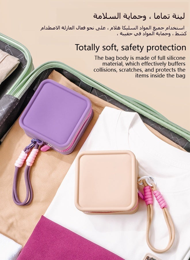 general Silicone Mini Makeup Bag Pouch for Purse, Small Cosmetic Travel Bag Zipper Pouch Waterproof Cute Coin Purse Portable Makeup Storage Bag ﻿  - Image 5