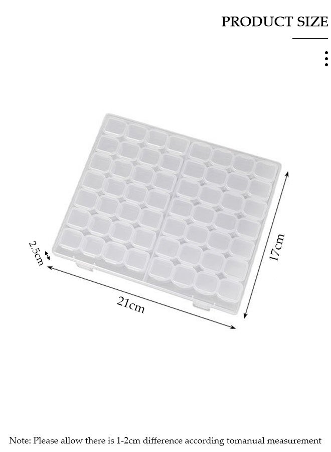 DUNISO 56-Grid Clear Plastic Stackable Storage Box Container with Adjustable Dividers, Plastic Nail Art Accessories Rhinestone Storage Box,Stackable Organiser for Beads, Crafts, Jewellery - Image 2