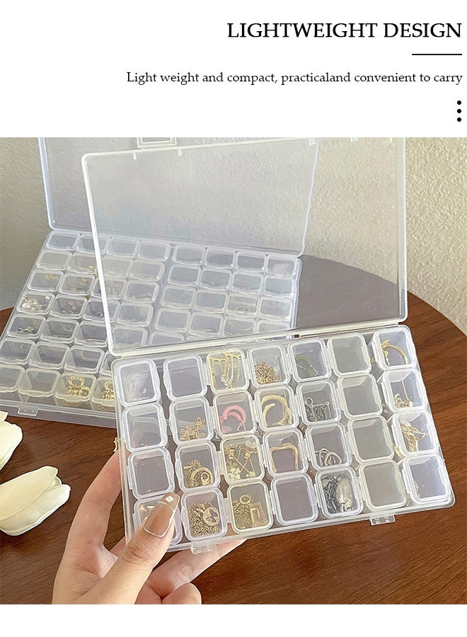 DUNISO 56-Grid Clear Plastic Stackable Storage Box Container with Adjustable Dividers, Plastic Nail Art Accessories Rhinestone Storage Box,Stackable Organiser for Beads, Crafts, Jewellery - Image 3