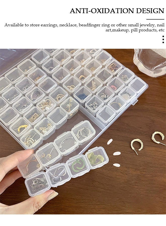 DUNISO 56-Grid Clear Plastic Stackable Storage Box Container with Adjustable Dividers, Plastic Nail Art Accessories Rhinestone Storage Box,Stackable Organiser for Beads, Crafts, Jewellery - Image 4