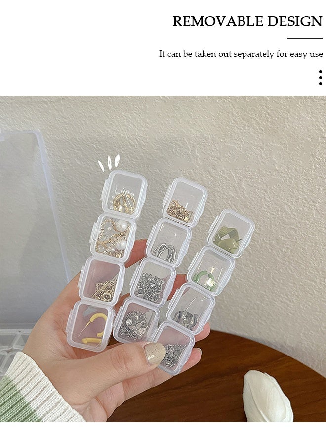 DUNISO 56-Grid Clear Plastic Stackable Storage Box Container with Adjustable Dividers, Plastic Nail Art Accessories Rhinestone Storage Box,Stackable Organiser for Beads, Crafts, Jewellery - Image 5