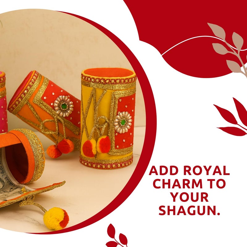 PIEPOT Decorative Cash Gift Box for Wedding, Shagun & Jewelry Fabric-Wooden Box | Multipurpose Envelope Box for Festivals, Return Gifts, Bangles, Birthdays & Special Occasions (Pack of 2) - Image 5