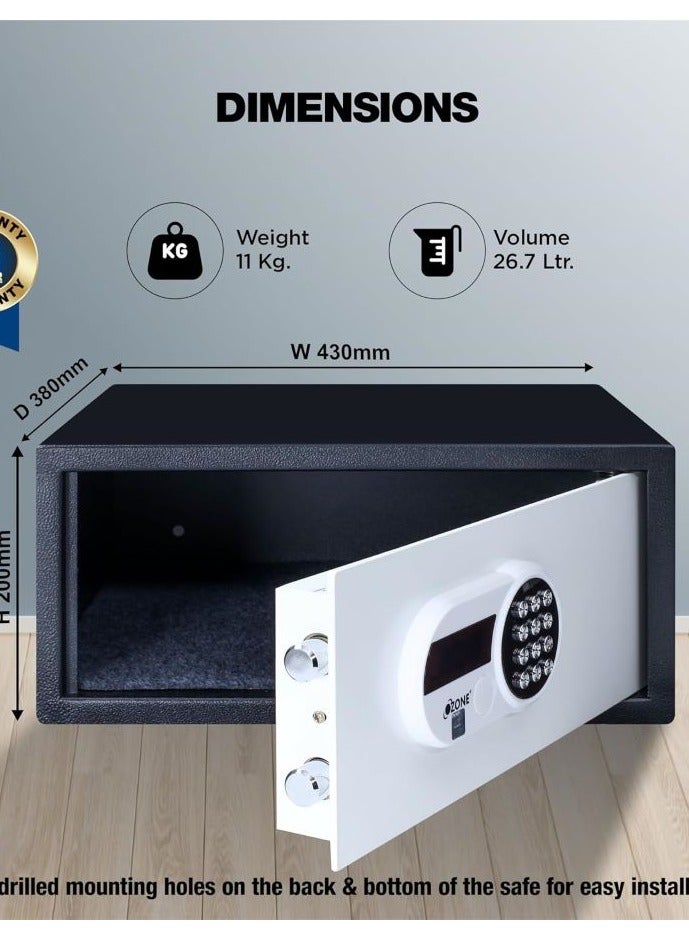 أوزون او لاب توب 24.50 لتر خزنة رقمية | مثالي للمنزل والمكتب واستخدام الفندق والمستندات النقدية | بواسطة الأوزون الهند - Image 5