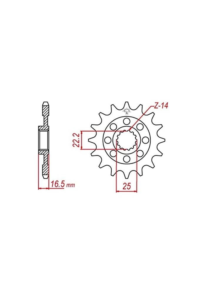 Wivplex 525 14T Motorcycle Front Sprocket for Ducati - Image 2