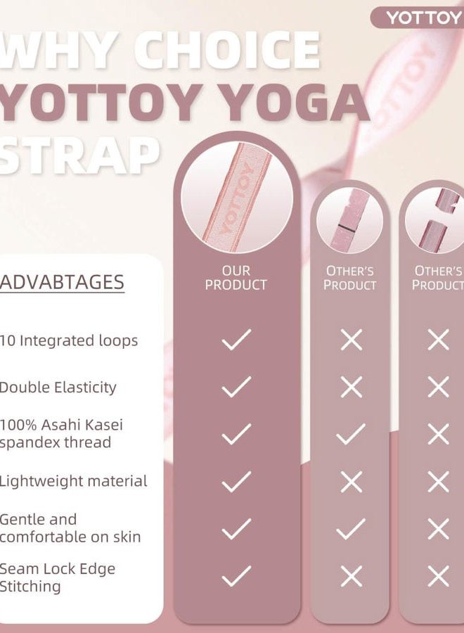 YOTTOY Versatile Yoga Strap and Resistance Bands Bundle - Stretch Bands for Exercise with 10 Loops, Workout Bands Resistance for Training, Stretching Exercises, and Physical Therapy - Image 4