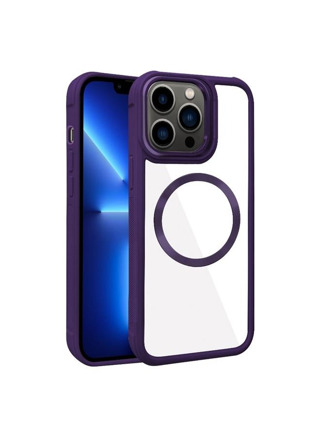 Zaboon Case For iPhone 13 Pro Plated CD Texture MagSafe Acrylic Hybrid TPU Phone Case - Image 1