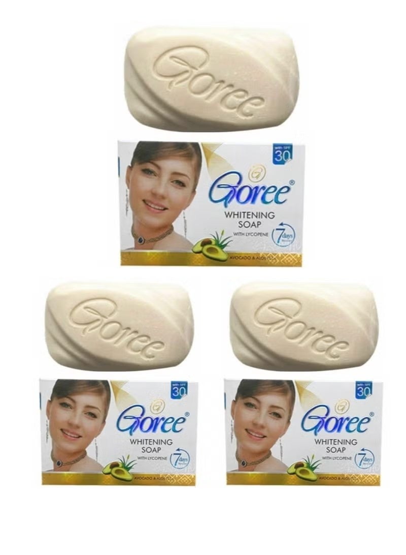 Goree Whitening Soap with Lycopene for Skin Brightening and Cleansing - Pack of 3