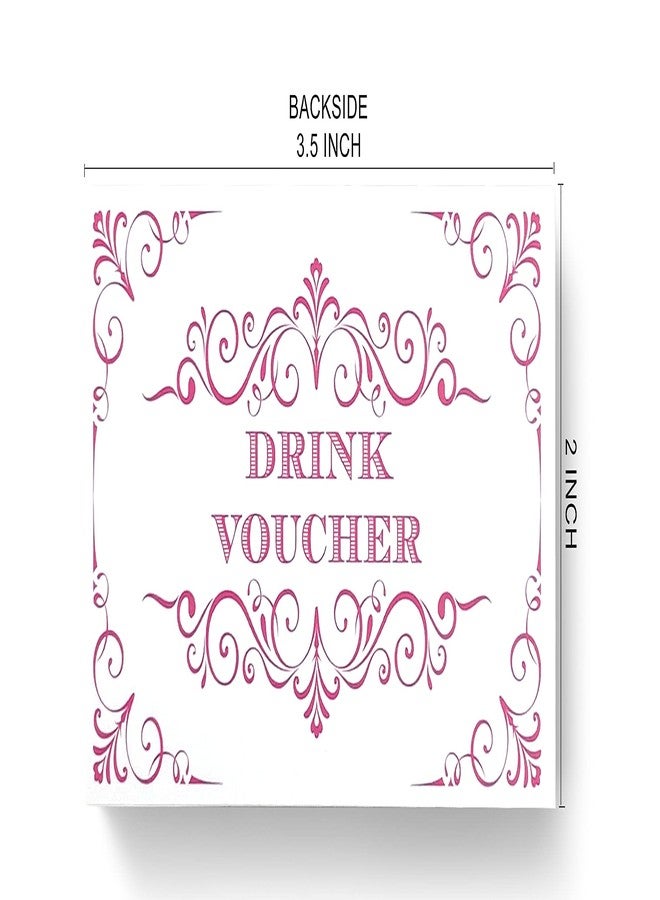RXBC2011 100 Free Drink Tickets Coupons for a Free Drink Wedding Work Event Party Bar Fundraiser White Hot Pink - Image 2
