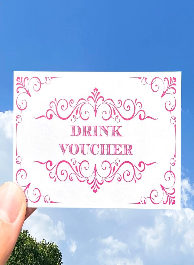 RXBC2011 100 Free Drink Tickets Coupons for a Free Drink Wedding Work Event Party Bar Fundraiser White Hot Pink - Image 4