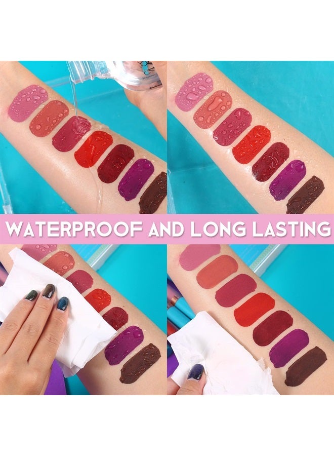 QiBest 7 Matte Liquid Lipstick with 1 Lip Plumber Gloss Makeup Set Long Lasting High Pigmented Velvety Waterproof Nude Lipgloss Kit Make Up Gift Sets for Women Girls - Image 2