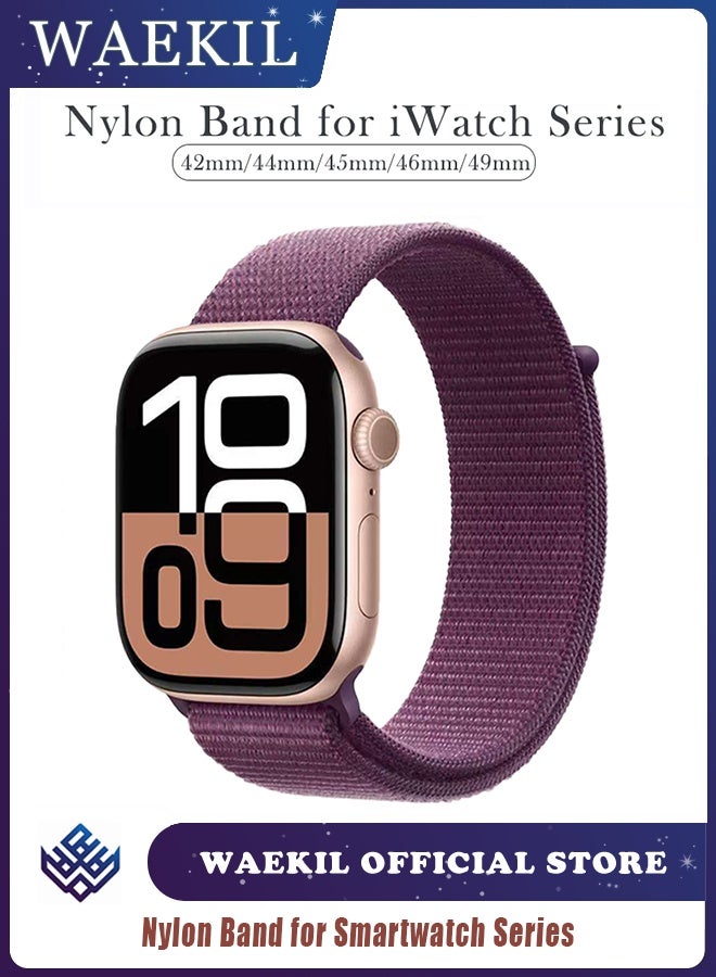 وايكيل سوار ساعة Apple Watch رياضي من النايلون خفيف الوزن قابل للتهوية والتعديل مقاس 42-49 مم متوافق مع iWatch Ultra 2 وSE وSeries 7-10 مقاوم للعرق للرجال والنساء للاستخدام اليومي والهدايا - Image 1
