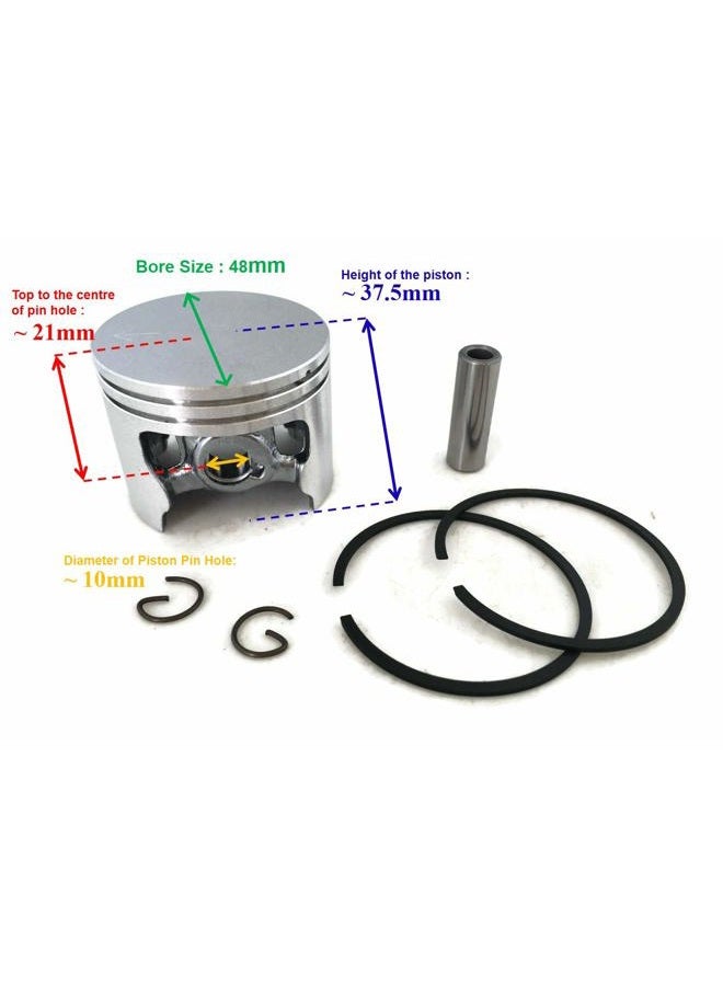 ITACO Piston Kit Ring Set Pin Clip for STIHL 034S 034 S 036 MS340 MS360 1125 030 2001 Kolben 48MM Motor Engine - Image 2