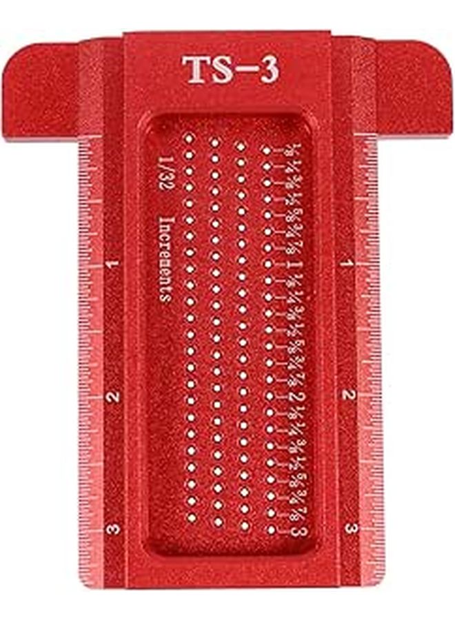 T Shape Marking Gauge Alloy Woodworking Scriber Red Handheld Carpenter Measuring Layout Tool - Image 1