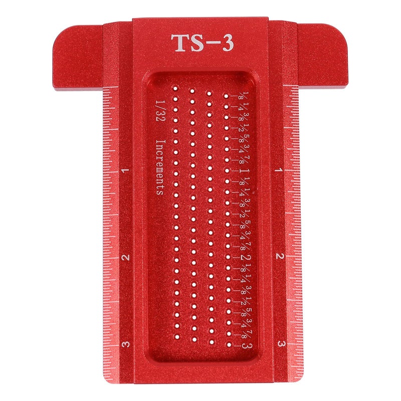 T Shape Marking Gauge Alloy Woodworking Scriber Red Handheld Carpenter Measuring Layout Tool - Image 2
