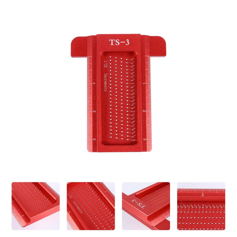 T Shape Marking Gauge Alloy Woodworking Scriber Red Handheld Carpenter Measuring Layout Tool - Image 5