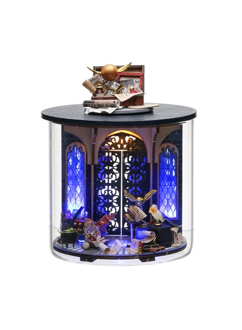 Dollhouse DIY Miniature Wooden Furniture Kit, Mini Handmade Dollhouse Model with Dust Cover and LED, 1:24 Scale Creative Woodworking Toy, Desktop Ornaments, Suitable for Friends Birthday Gift (Magic Gate) - Image 1