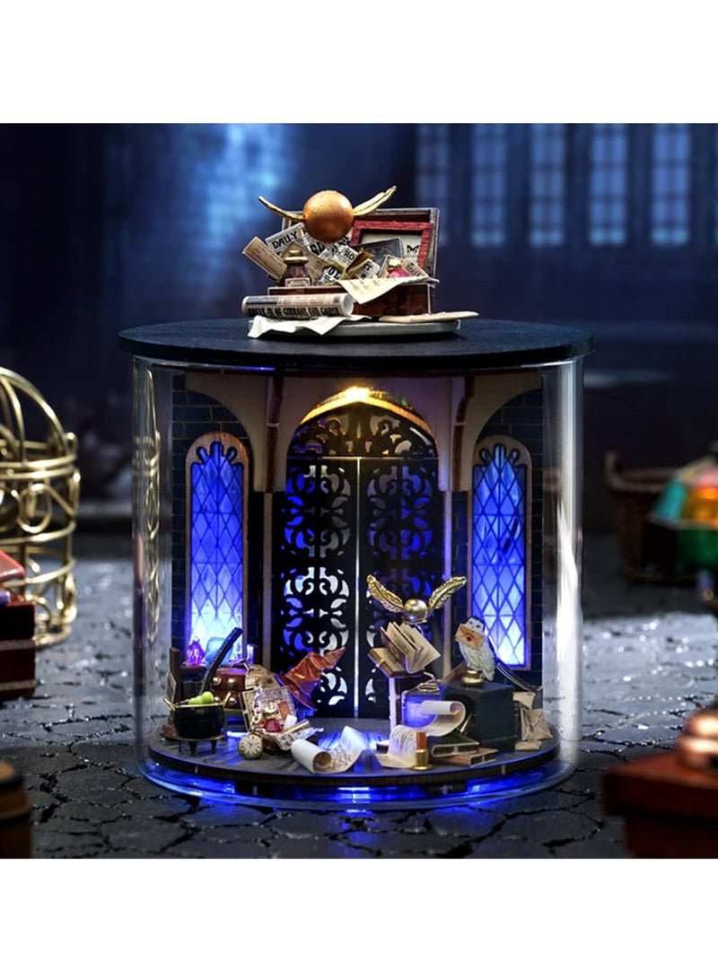 Dollhouse DIY Miniature Wooden Furniture Kit, Mini Handmade Dollhouse Model with Dust Cover and LED, 1:24 Scale Creative Woodworking Toy, Desktop Ornaments, Suitable for Friends Birthday Gift (Magic Gate) - Image 2