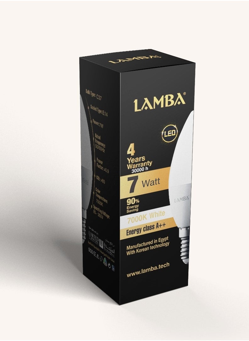 LAMBA - C37 7W E14 لمبة بلحة 7وات اضاءة ابيض - Image 1