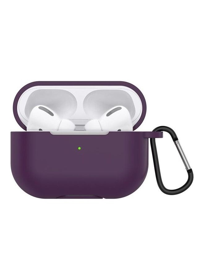 NIBEMINENT - Silicone Earphone Protective Case for AirPods 3 with Hook Purple - Image 1