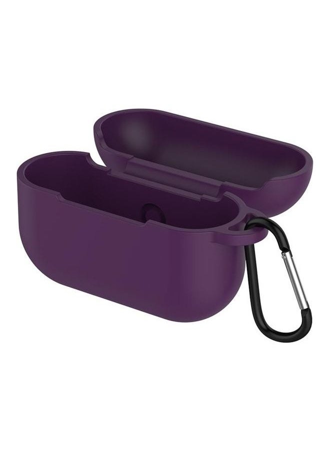 NIBEMINENT - Silicone Earphone Protective Case for AirPods 3 with Hook Purple - Image 1