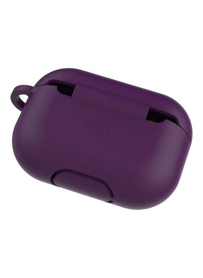 NIBEMINENT - Silicone Earphone Protective Case for AirPods 3 with Hook Purple - Image 1
