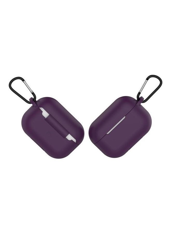 NIBEMINENT - Silicone Earphone Protective Case for AirPods 3 with Hook Purple - Image 1