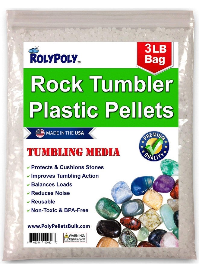 Roly Poly Plastic Pellets Rock Tumbling Media (3 Lbs) For Rock Tumbler Stone Tumbler Rock Polisher Filler Beads Rock Tumbler Supplies In Heavy Duty Resealable Bag - Image 1
