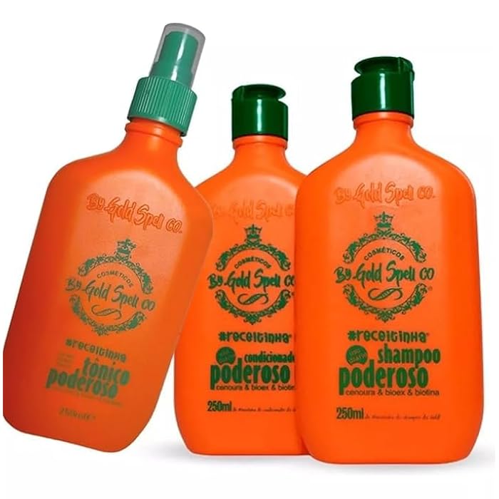 Powerful Gold Spell Tonic, Shampoo & Conditioner Set - 8.8 Fl Oz (Pack of 3) - Revitalize Your Hair, Orange - Image 1