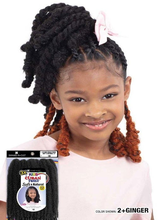 SHAKE-N-GO 3x Kids Cuban Twist Soft & Natural 12" (JET BLACK 1) - Image 2