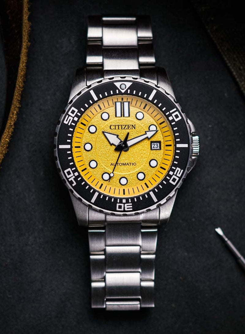 Citizen Automatic Yellow Dial Stainless Steel Men's Watch - NJ0170-83Z - 43mm - Image 5