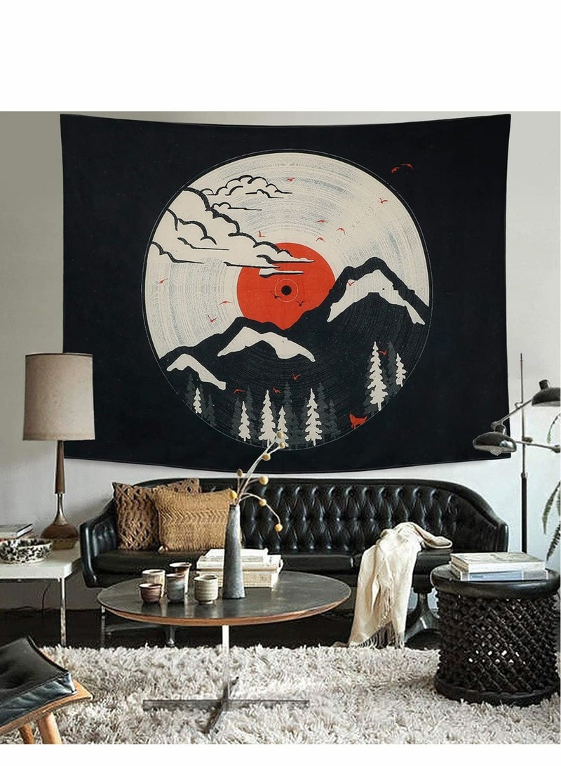 Captaintech Wall Tapestry, Japanese Aesthetic Mountain Forest Tapestry Hanging Sun Nature Landscape Art for Bedroom Living Room Dorm Party Decorations(L/148X200cm) - Image 1