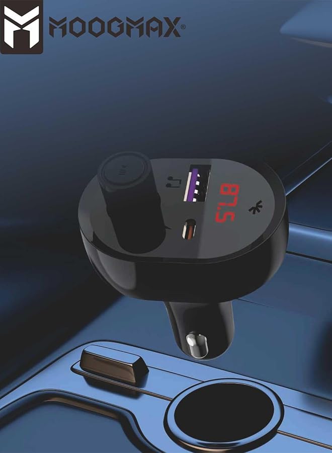 MOOGMAX Mp3 Bluetooth And Car Charger With Multi Charging Ports (Type-C Pd And Usb) 20W, With Type-C Iphone Charging Cable  - Image 2