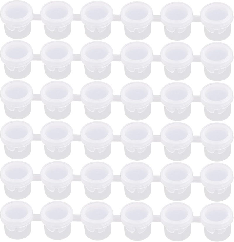 AUEAR , 50 Strips 5 ml Clear Empty Paint Cup Pots Mini Painting with Lids - Image 1