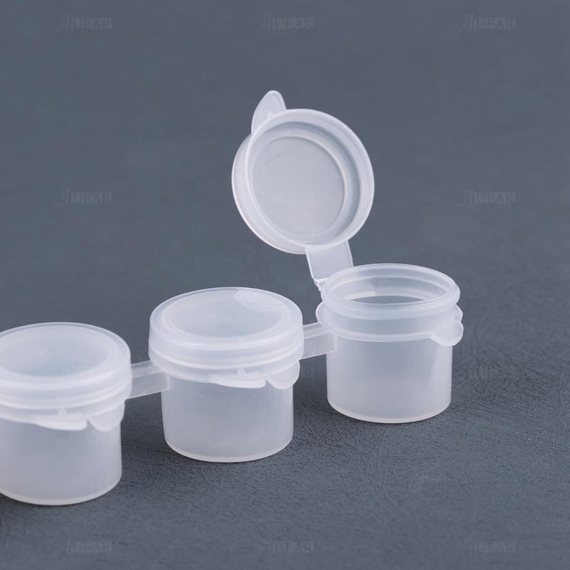 AUEAR , 50 Strips 5 ml Clear Empty Paint Cup Pots Mini Painting with Lids - Image 5