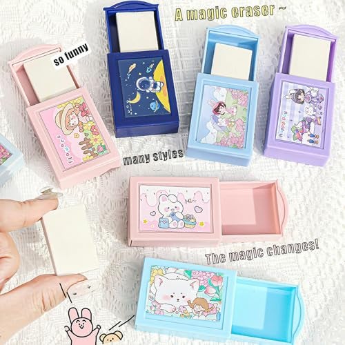 Joucien Cartoon Anime Magic Box Eraser Creative and Fun Children's Eraser-Girl - Image 5