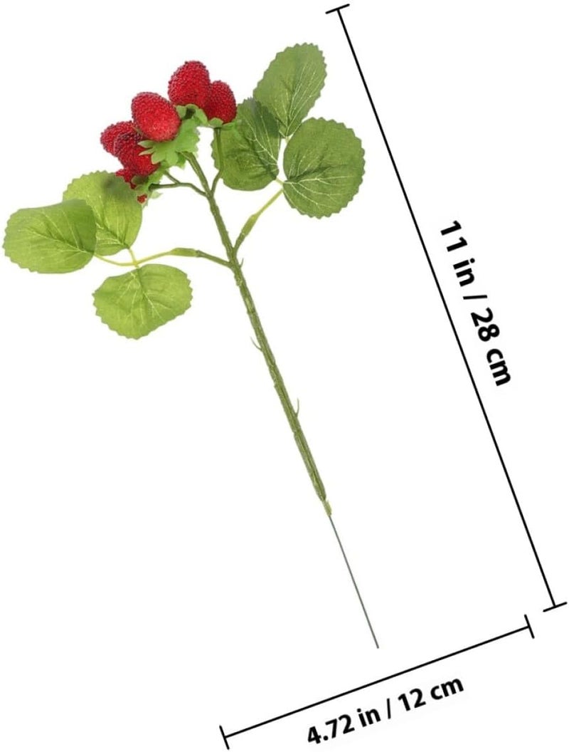6pcs Red Simulation Waxberry Branches Artificial Berry Stems Faux Bayberry Fruit Models for Home Kitchen Party Décor - Image 2