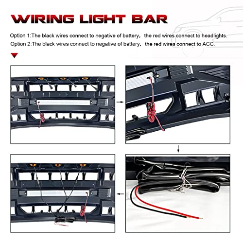 MEGAIE Front Grill Replacement for F150 2015 2016 2017, Matte Black Front Bumper Grille w/Off-Road Lights - Image 4
