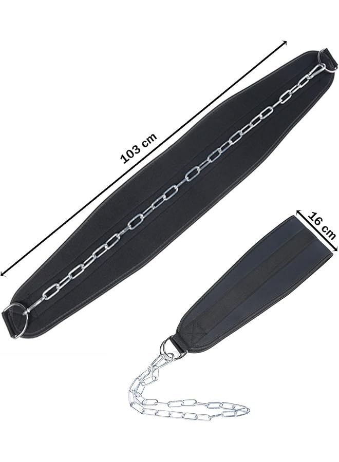 X spring Weighted Dip Belt Durable Workout Belt Lifting Belt Sport Dip Belt with Chain Double D ring Weightlifting Back Support Strap Portable Push ups Lunges for Gym for Home - Image 3