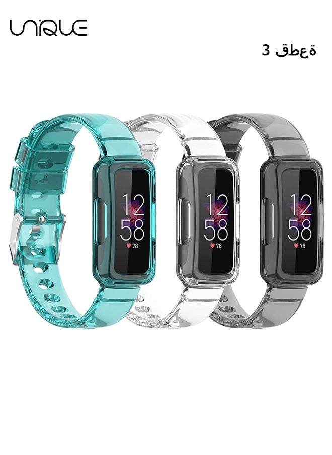 Unique - 3 Pcs Replacement Strap Compatible with Fitbit Ace 3/Ace 2/Luxe/Inspire 2/Inspire/Inspire HR Bands for Kids,Silicone Wristband Waterproof Adjustable Bracelet Watch Band for Fitbit Ace 3 Boys Girls - Image 1