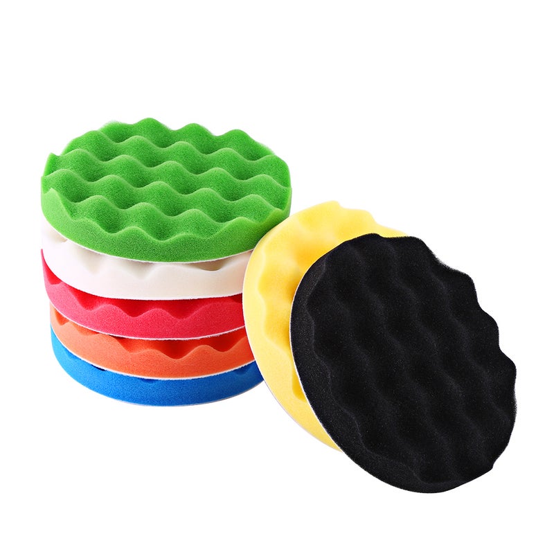 10Pcs 7" Polishing Buffing Waxing Pad Kit Tool For Car Polisher Buffer With Drill Adapter - Image 3