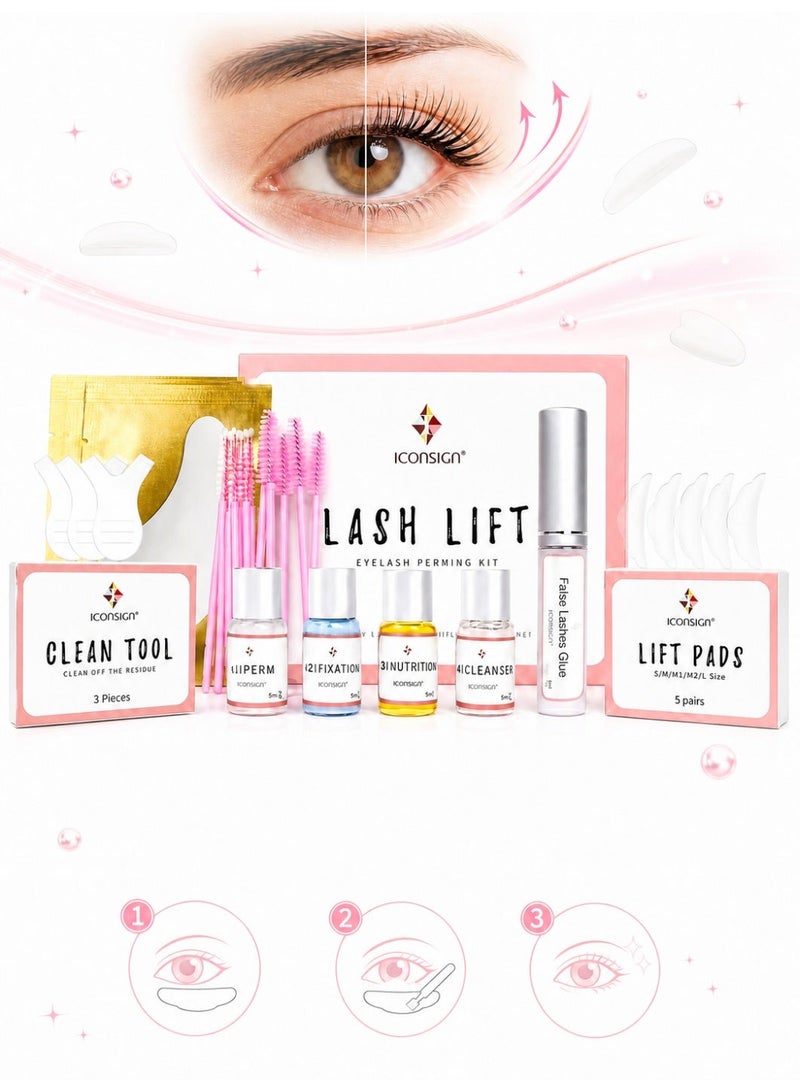 ICONSIGN Lash Lift Kit Professional Eyelash Perm Kit, Long Lasting Eyelash Curling, Complete Lash Lifting Set for Salon & Home DIY Use - Image 1