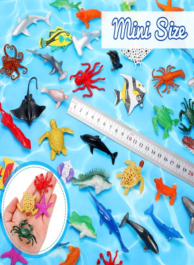Hungdao 96 Pieces Ocean Sea Animals Plastic Realistic Marine Animal Figurines Mini Under The Sea Decorations Bulk for Educational Party Easter Eggs Stuffers Goody Bag Filler - Image 2