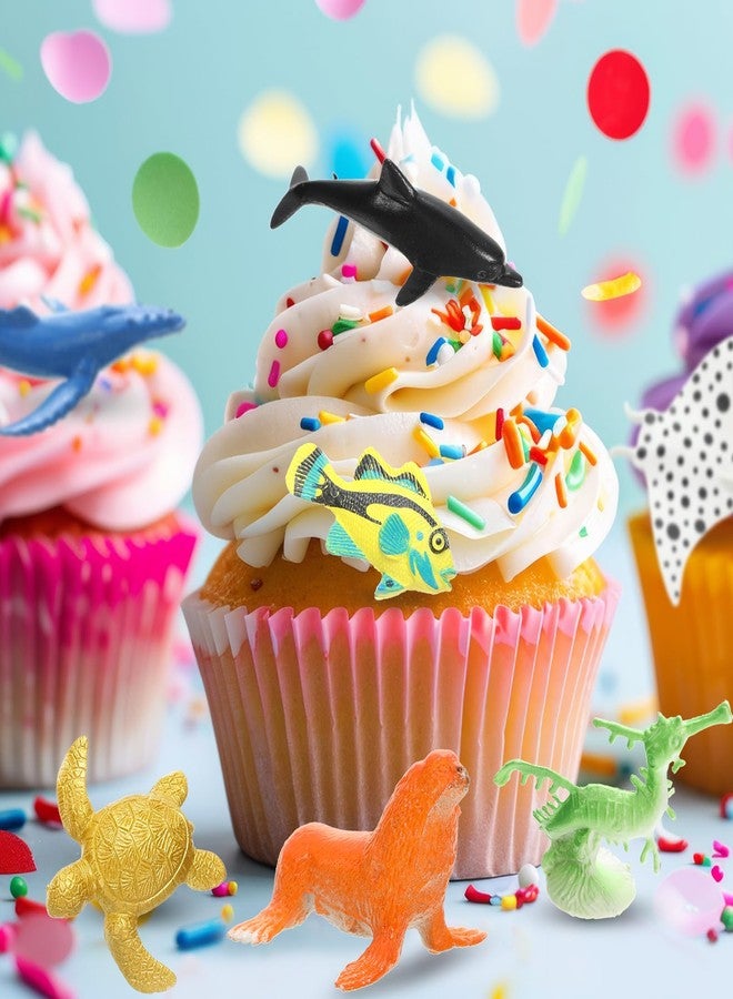 Hungdao 96 Pieces Ocean Sea Animals Plastic Realistic Marine Animal Figurines Mini Under The Sea Decorations Bulk for Educational Party Easter Eggs Stuffers Goody Bag Filler - Image 4