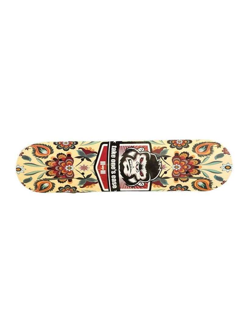 Generic Kids Outdoor wooden Skateboard Beginner Sticker Holder Double Rocker Skateboard short Board Full Size [Medium]  - Image 2