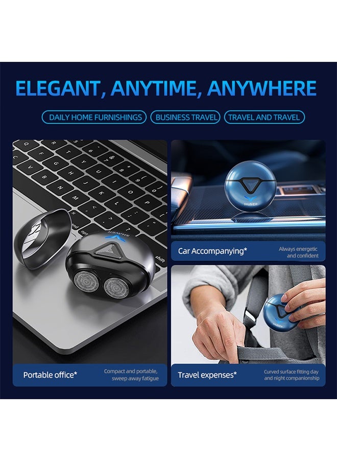 JCB CHIC ماكينة حلاقة كهربائية صغيرة للرجال، ماكينة حلاقة صغيرة للجيب، ماكينة حلاقة صغيرة الحجم برأسين عائمين، شاشة عرض الطاقة LED، جسم معزول عن الماء ومغناطيسية سهلة التنظيف، رائعة للسفر والسيارة والمنزل - Image 5